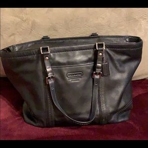 Coach Dark Leather Tote Bag